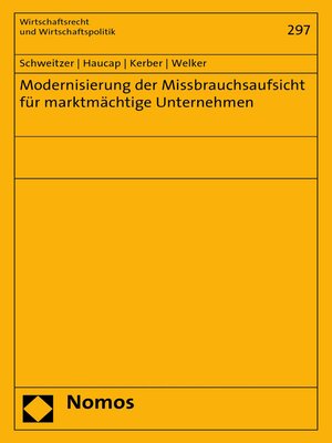 cover image of Modernisierung der Missbrauchsaufsicht für marktmächtige Unternehmen